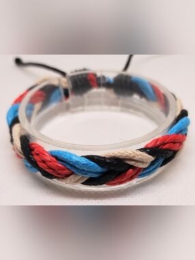 Men's Bracelet Leather Braided Red Blue Jewelry New G6